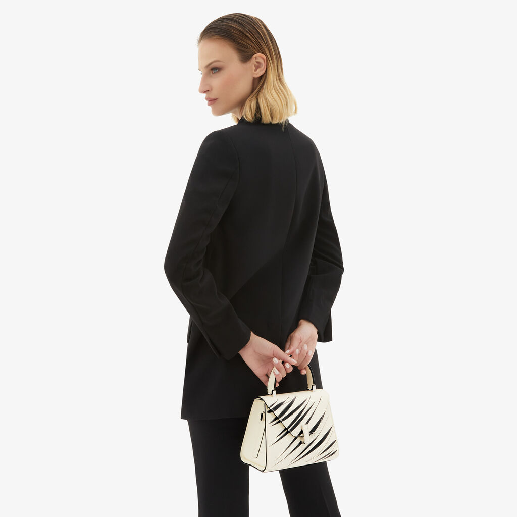 Valextra Borsa a mano da Donna di Lusso Bianca e Nera | Valextra Iside In Saldo