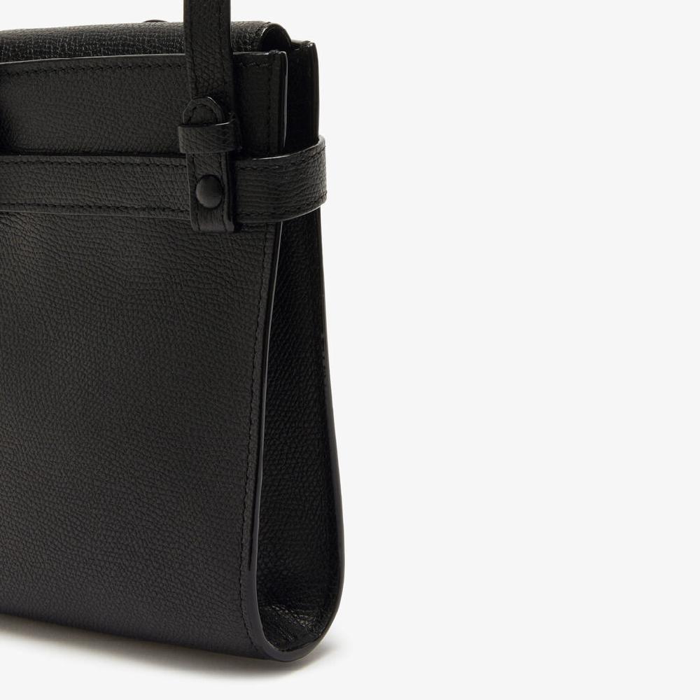 Valextra Borsa a tracolla Micro in Pelle Nera | Valextra Brera Italy