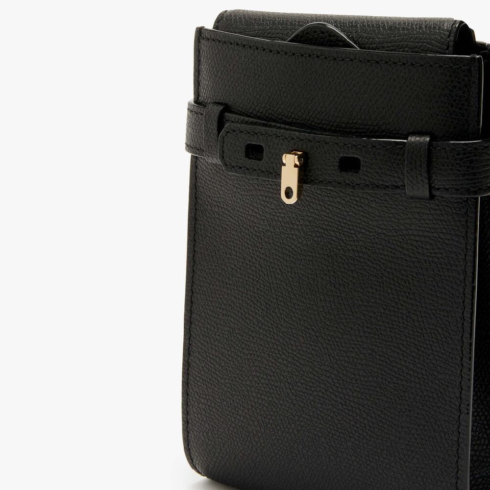 Valextra Borsa a tracolla Micro in Pelle Nera | Valextra Brera Italy
