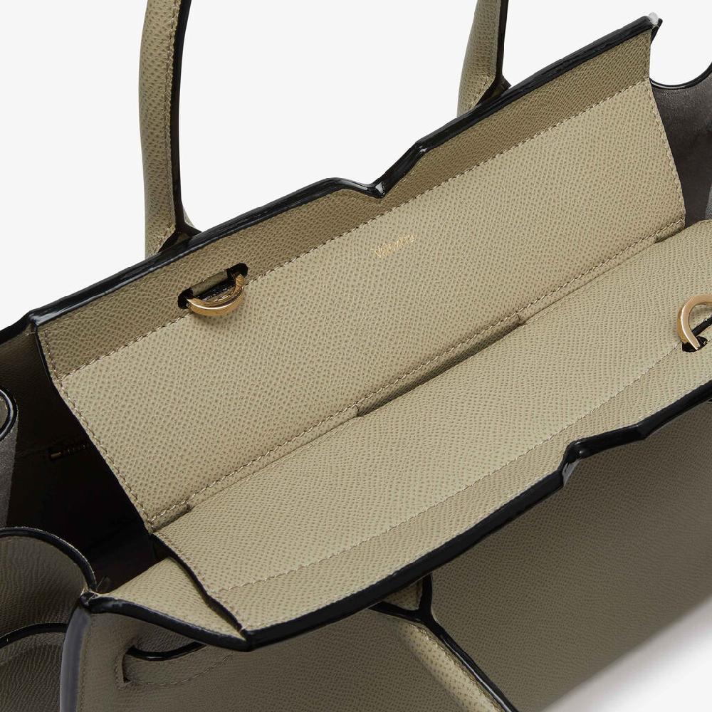 Valextra Borsa due manici Donna di Lusso in pelle Verde tundra | Valextra In Linea