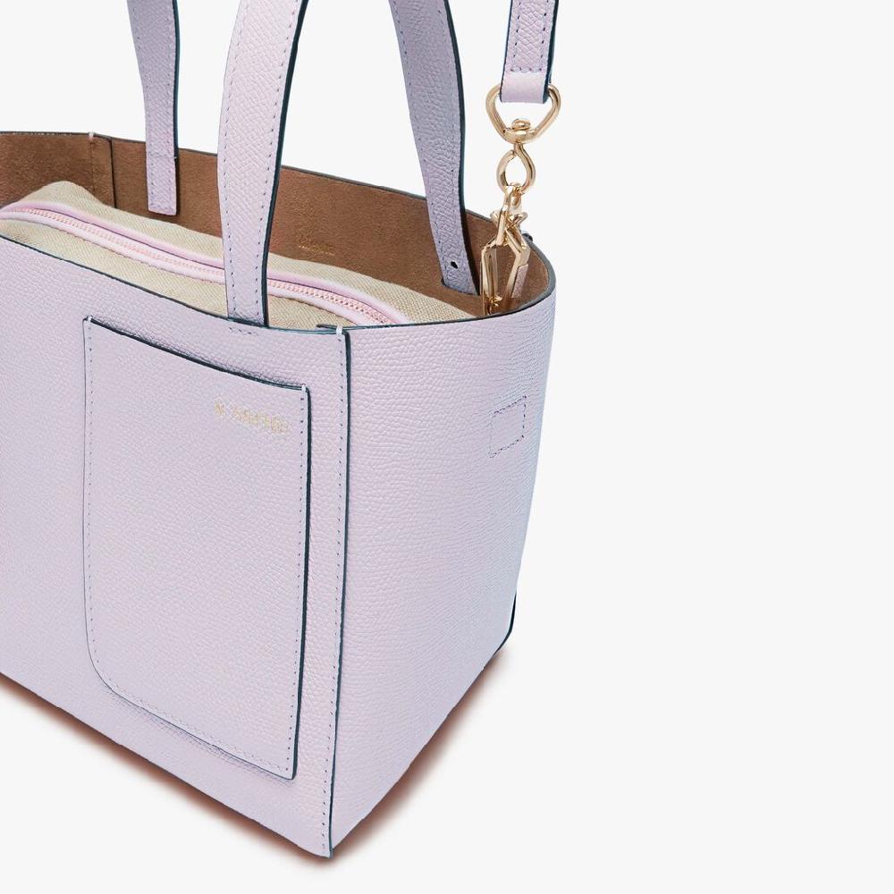 Valextra Borsa a secchiello Donna di Lusso in Pelle Lilla | Valextra Soft Nuovo
