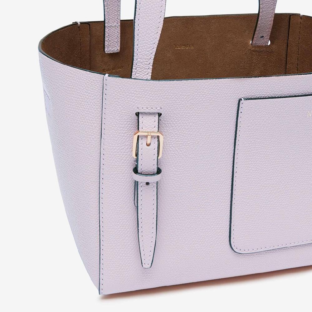 Valextra Borsa a secchiello Donna di Lusso in Pelle Lilla | Valextra Soft Nuovo