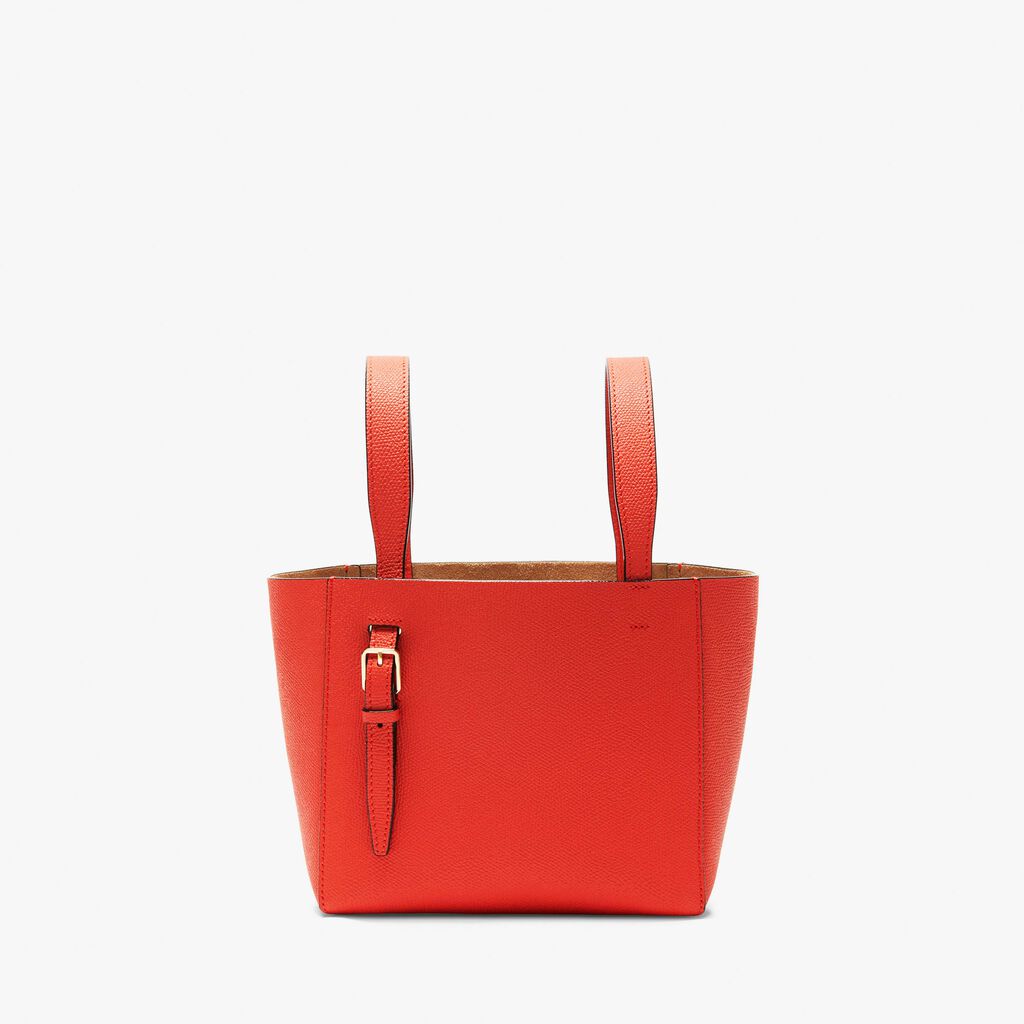 Valextra Borsa a secchiello in Pelle Rossa Papavero | Valextra Soft Qualità