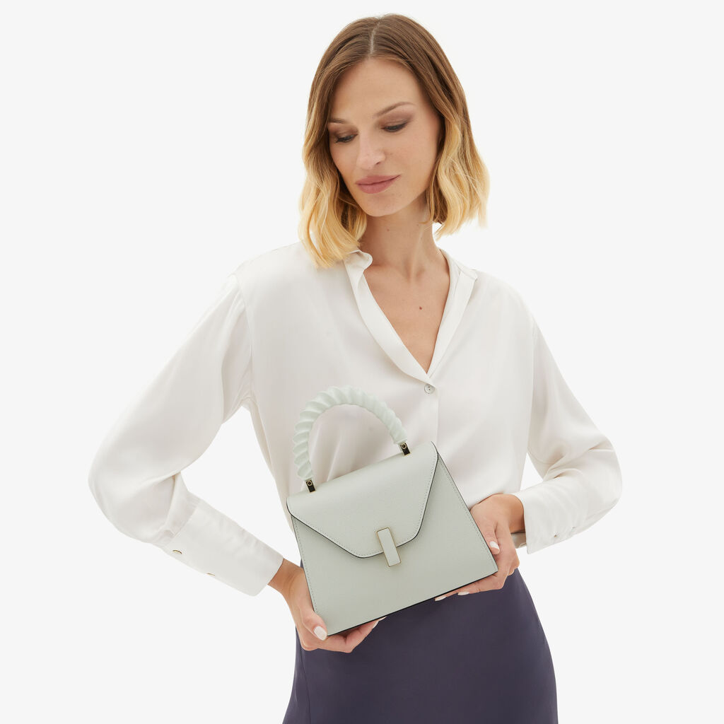 Valextra Borsetta a mano da Donna Mini in Pelle Bianca | Valextra Iside Spedizione Gratuita