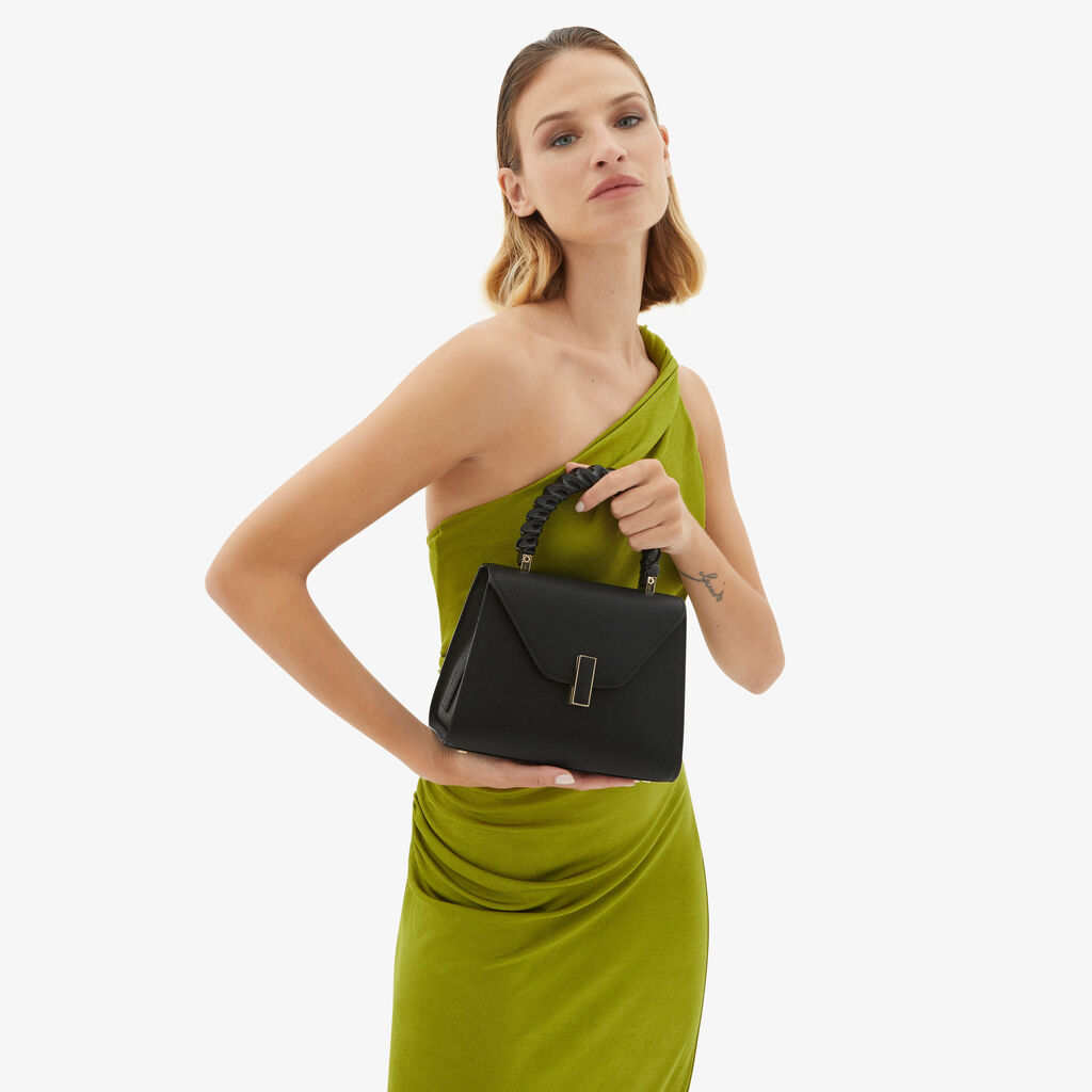 Valextra Borsa a mano da Donna Mini in Pelle rigida Nera | Valextra Iside Pezzi Unici