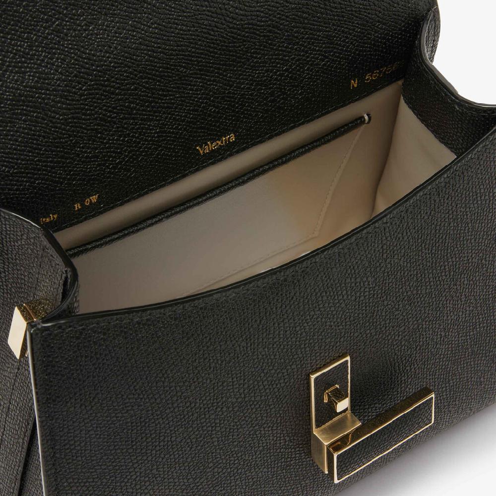 Valextra Borsa a mano da Donna Mini in Pelle rigida Nera | Valextra Iside Pezzi Unici