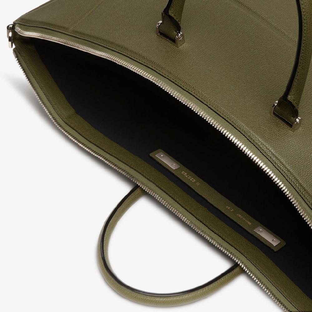 Valextra Borsa da viaggio spaziosa Verde Militare | Valextra Poliedrica Acquista Ora