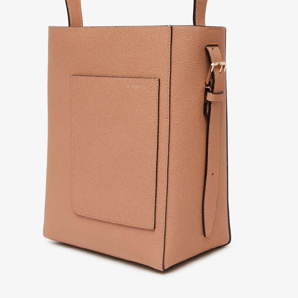 Valextra Borsa a secchiello Donna Mini in Pelle Marrone | Valextra Soft Promozione Limitata