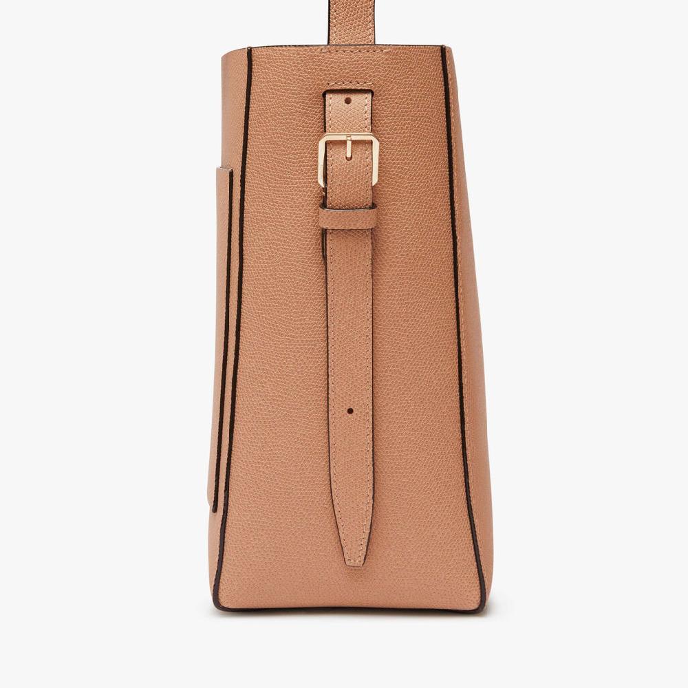 Valextra Borsa a secchiello Donna Mini in Pelle Marrone | Valextra Soft Promozione Limitata