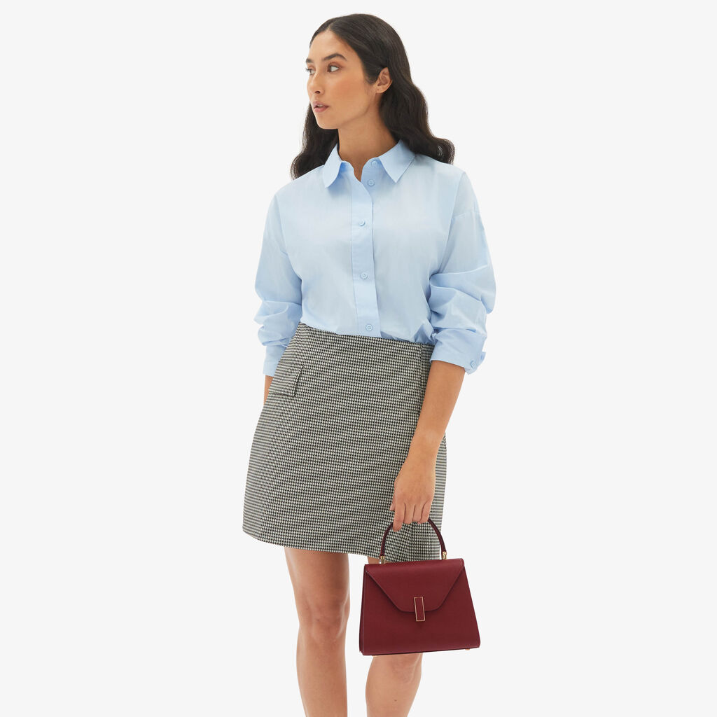 Valextra Borsa a mano Mini in Pelle Bordeaux | Valextra Iside Sottocosto