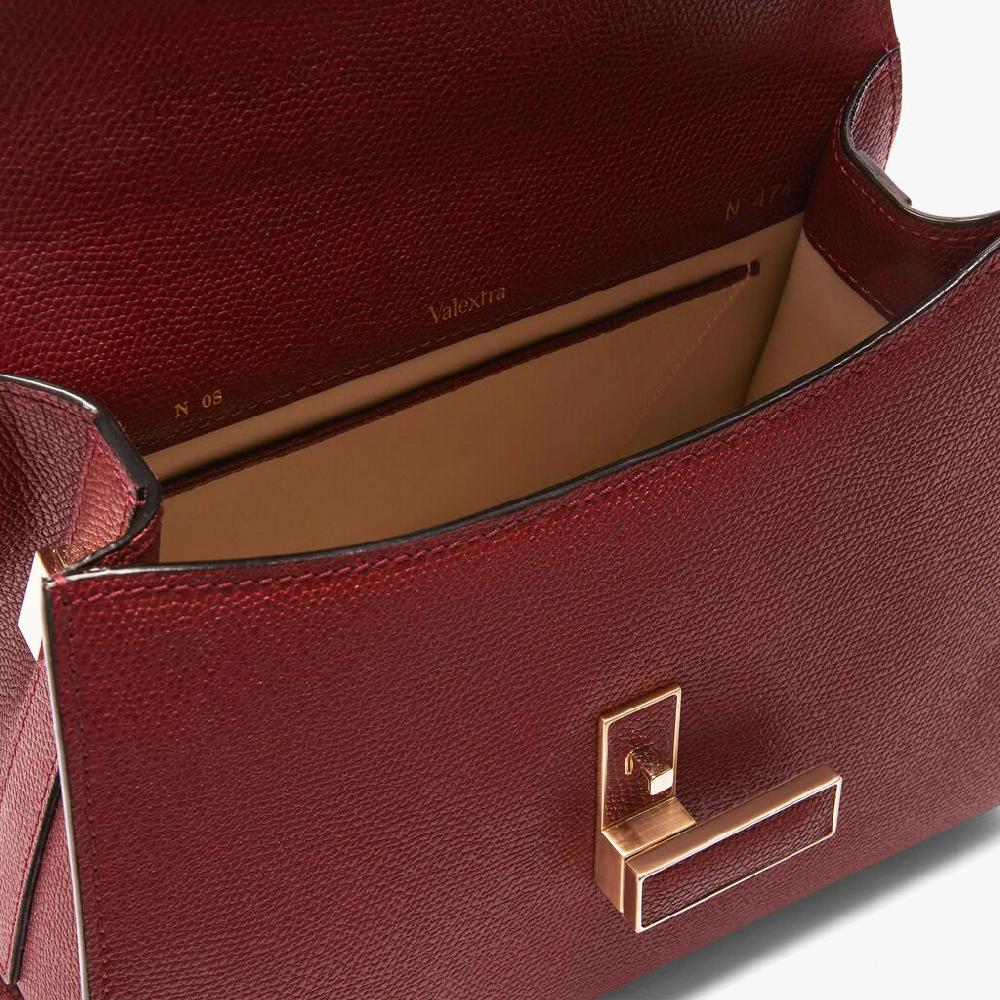 Valextra Borsa a mano Mini in Pelle Bordeaux | Valextra Iside Sottocosto
