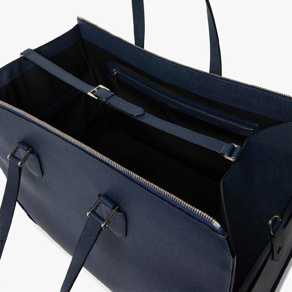 Valextra Borsone viaggio Grande in Pelle Blu | Valextra Boston Sconto
