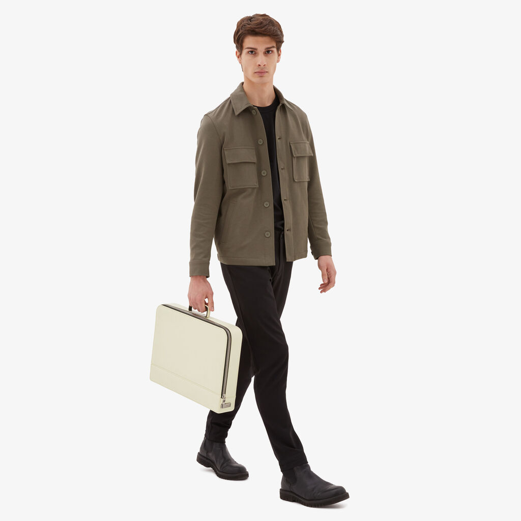 Valextra Cartella Media in Pelle Bianca con zip | Valextra Premier Offerte