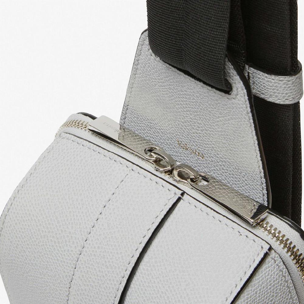 Valextra Zaino monospalla ergonomico in Pelle Grigia | Valextra V-Line Hotsell