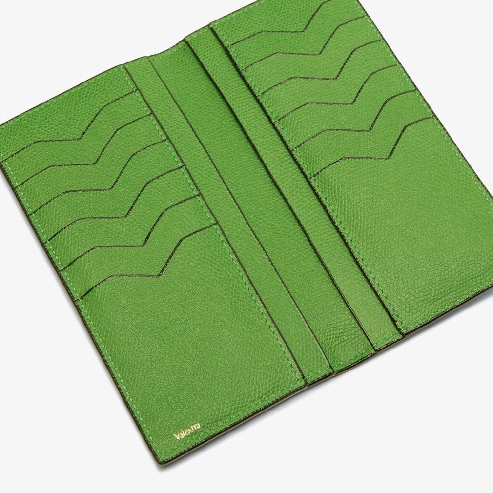 Valextra Portafoglio verticale da Donna in Pelle Verde | Valextra Saldi Di Fabbrica