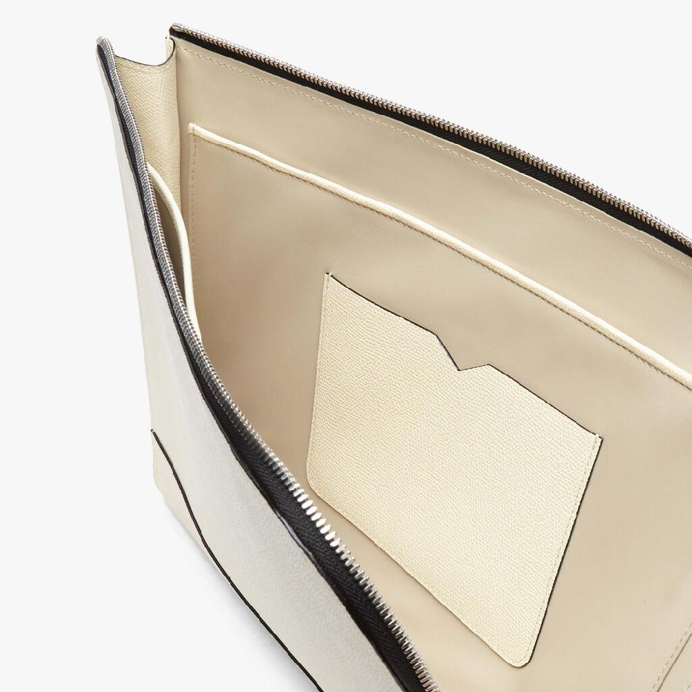 Valextra Borsa sottobraccio portadocumenti in Pelle Bianca | Valextra Moda