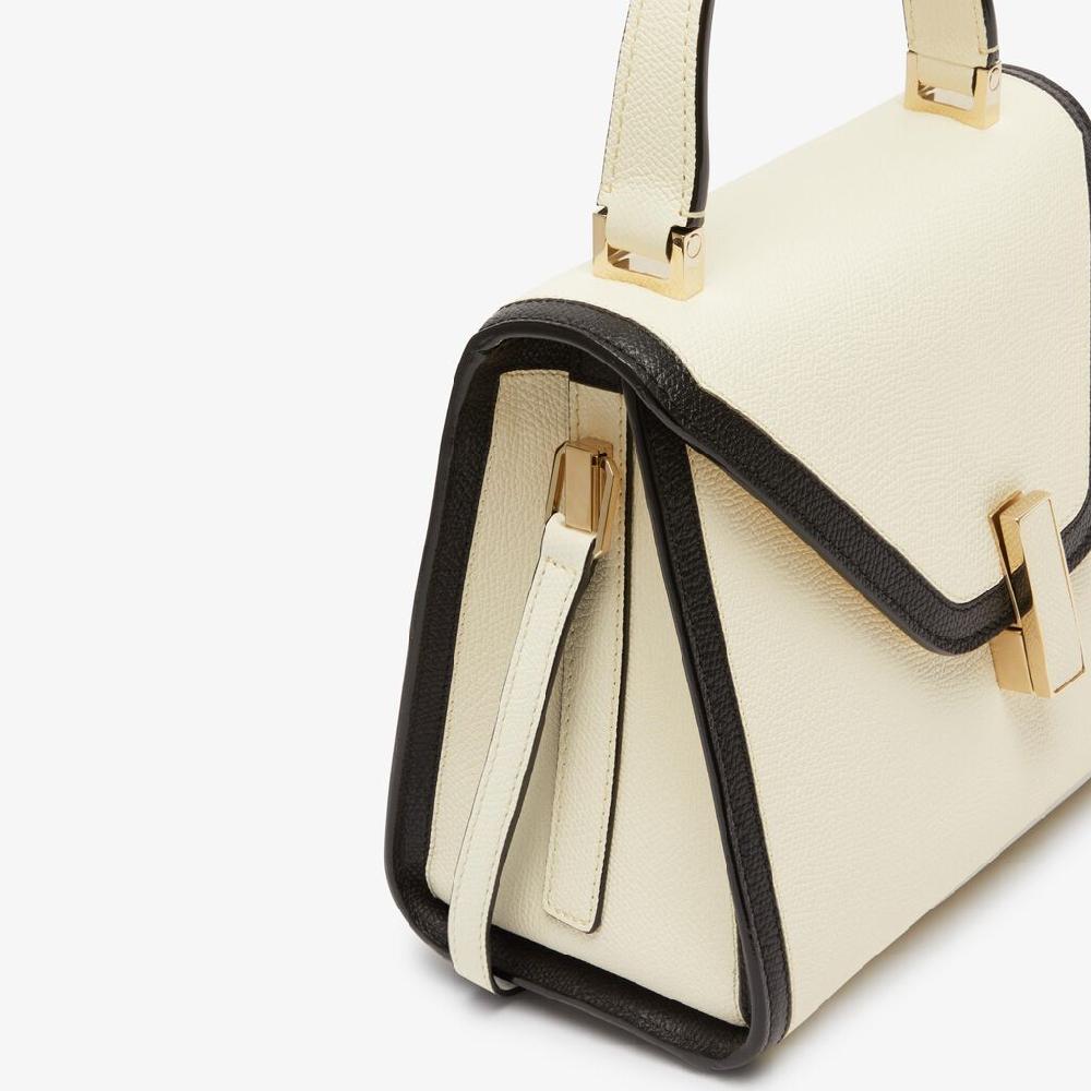 Valextra Borsa a mano Mini in Pelle Bianca | Valextra Iside Qualità