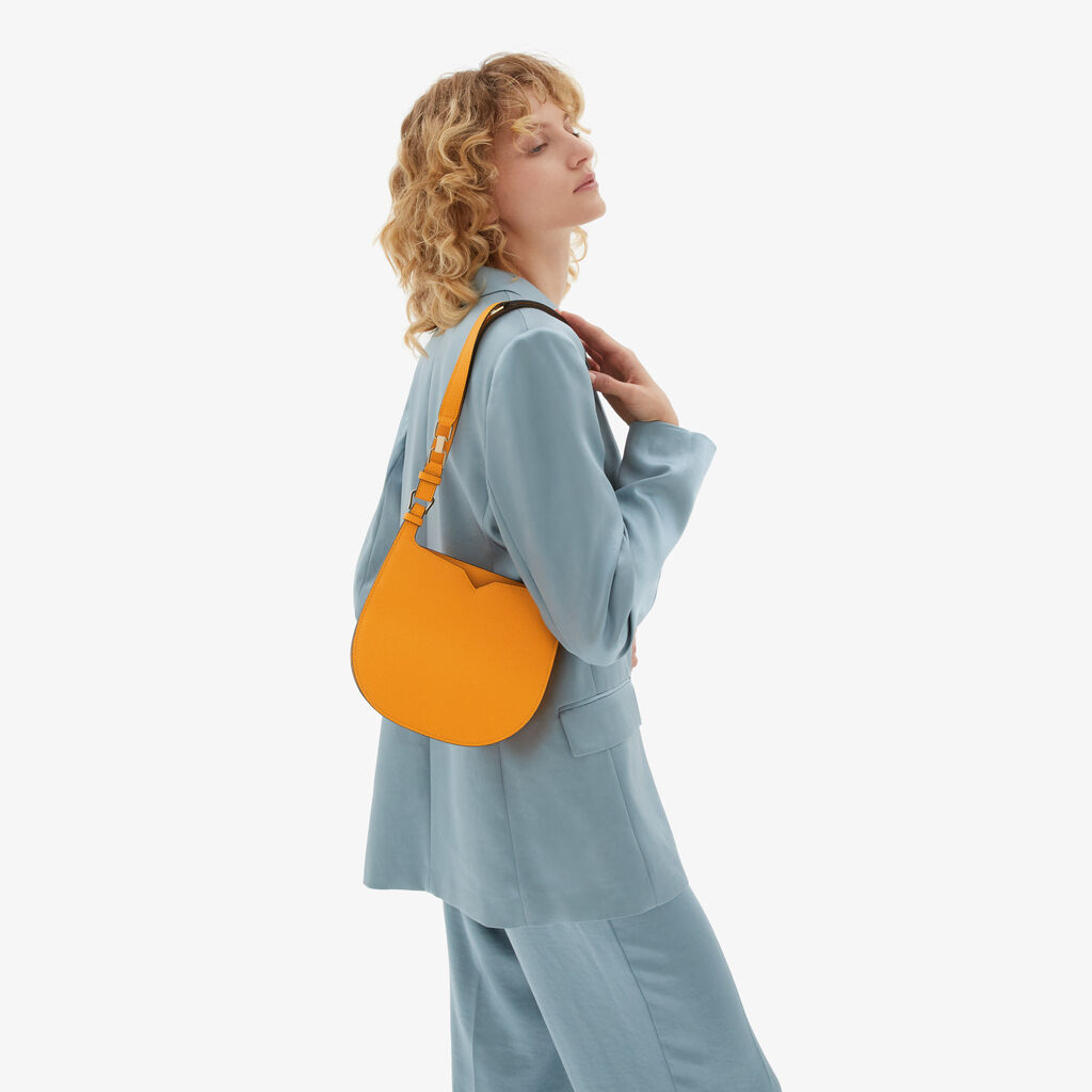 Valextra Borsa Weekend Mini compatta in Pelle Gialla | Valextra Hobo Pezzi Unici