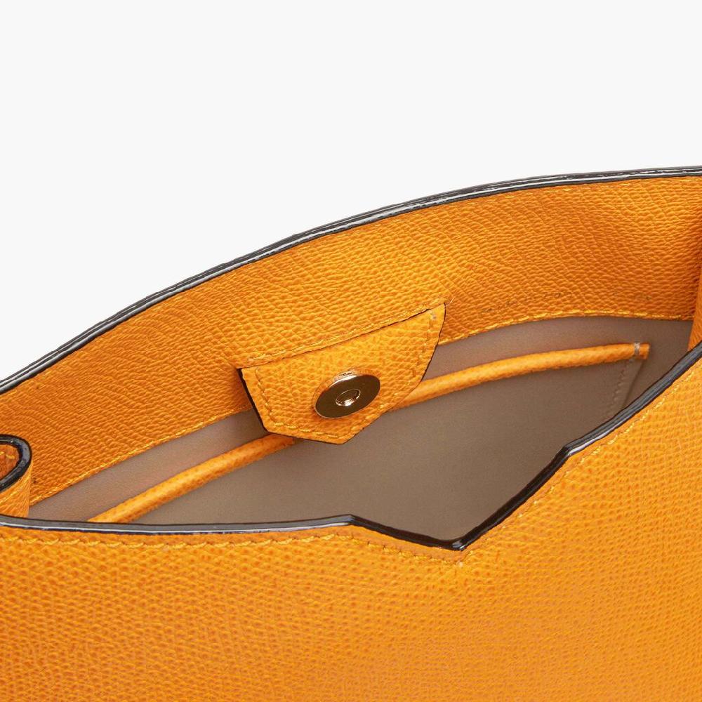 Valextra Borsa Weekend Mini compatta in Pelle Gialla | Valextra Hobo Pezzi Unici