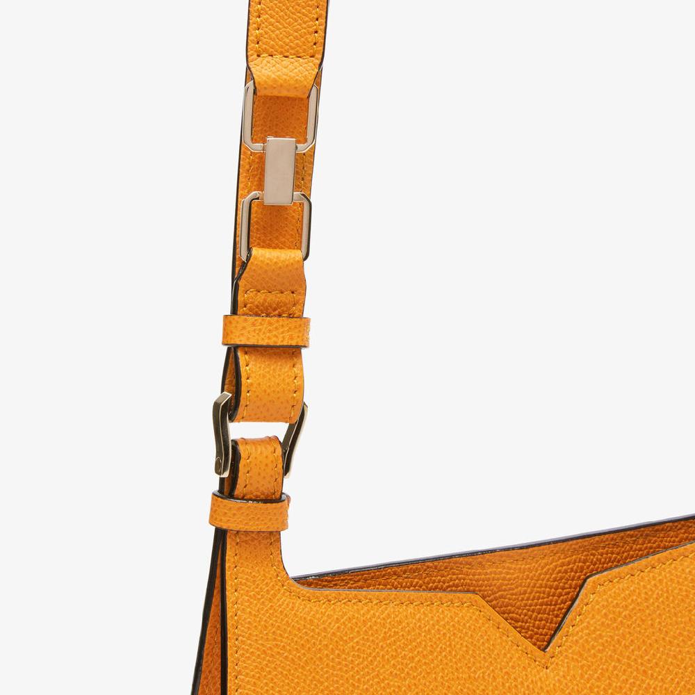 Valextra Borsa Weekend Mini compatta in Pelle Gialla | Valextra Hobo Pezzi Unici