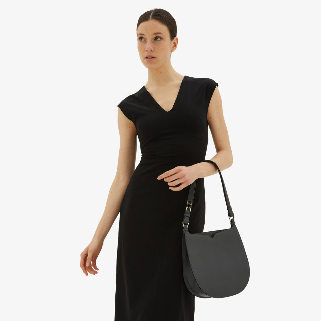 Valextra Borsa a spalla da Donna in Pelle Grigia | Valextra Hobo Soddisfazione Garantita