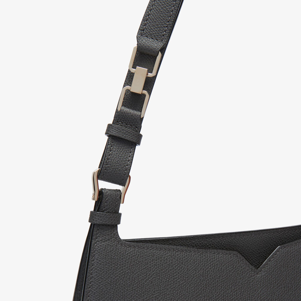 Valextra Borsa a spalla da Donna in Pelle Grigia | Valextra Hobo Soddisfazione Garantita