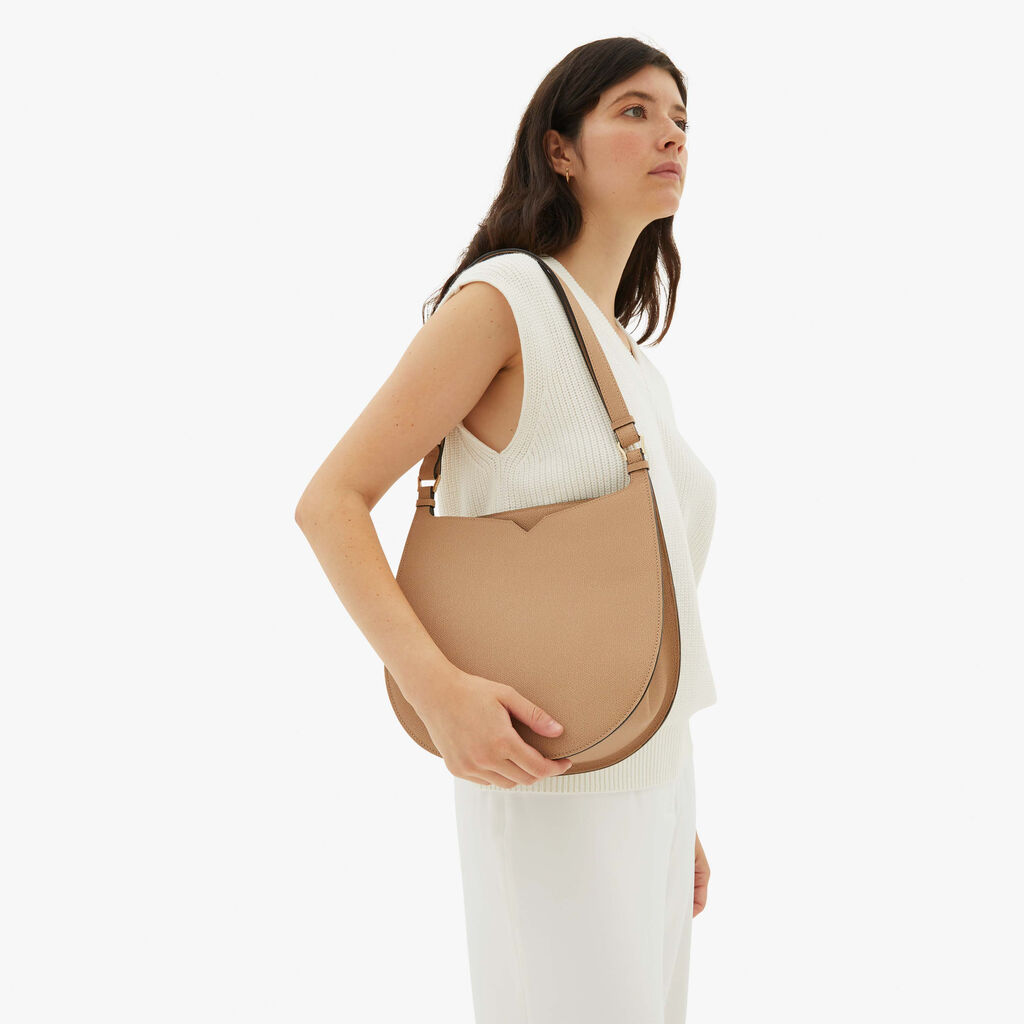 Valextra Borsetta a spalla Weekend in Pelle Beige | Valextra Hobo Qualità Garantita