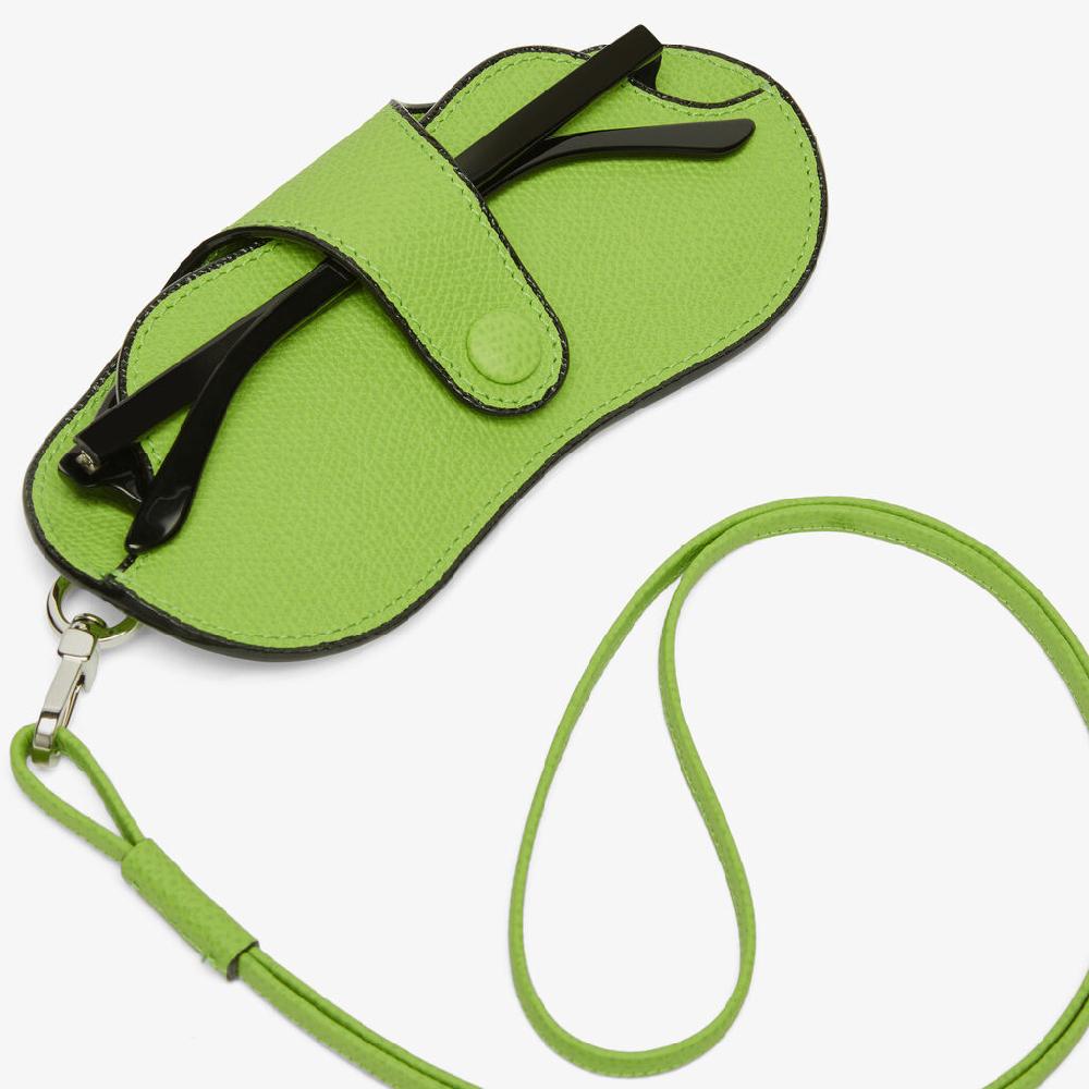 Valextra Custodia occhiali da Donna in Pelle Verde di Lusso | Valextra Sottocosto