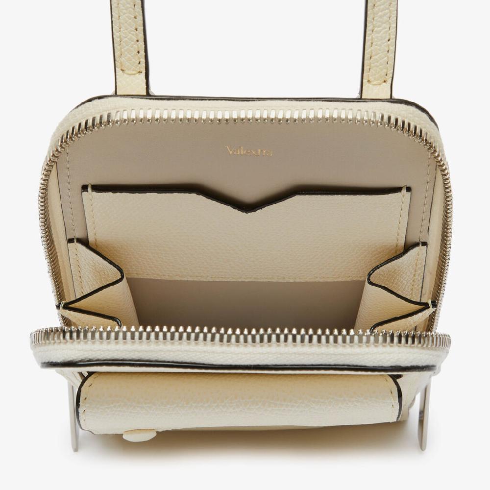 Valextra Porta telefono da Donna in Pelle Bianca | Valextra Pocket Offerta