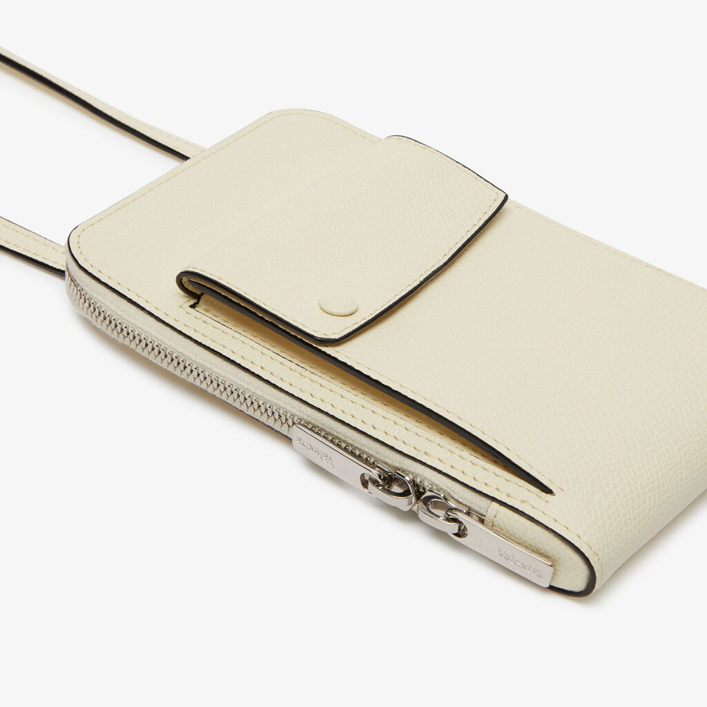 Valextra Porta telefono da Donna in Pelle Bianca | Valextra Pocket Offerta