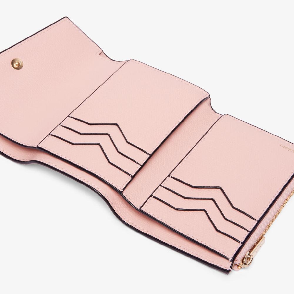 Valextra Portafoglio piccolo da Donna in Pelle Rosa | Valextra Pocket Outlet