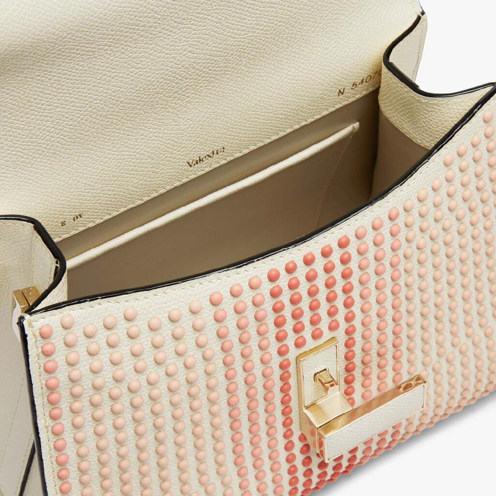 Valextra Borsa Donna con borchie Rosa in Pelle Bianca | Valextra Iside Saldi