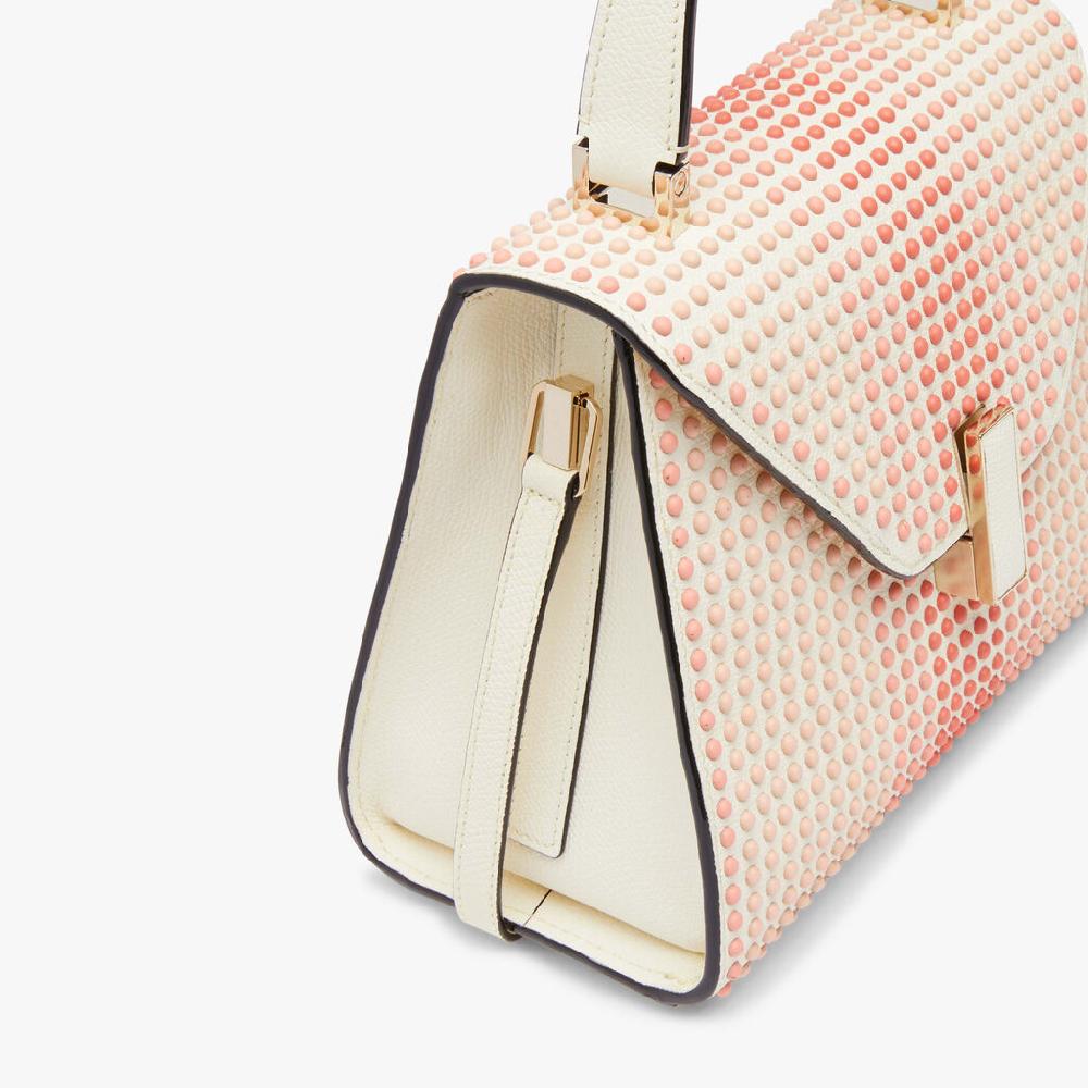 Valextra Borsa Donna con borchie Rosa in Pelle Bianca | Valextra Iside Saldi