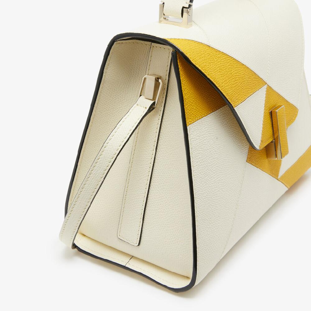 Valextra Borsa a mano da Donna Bianca e Gialla | Valextra Iside Saldi Di Fabbrica
