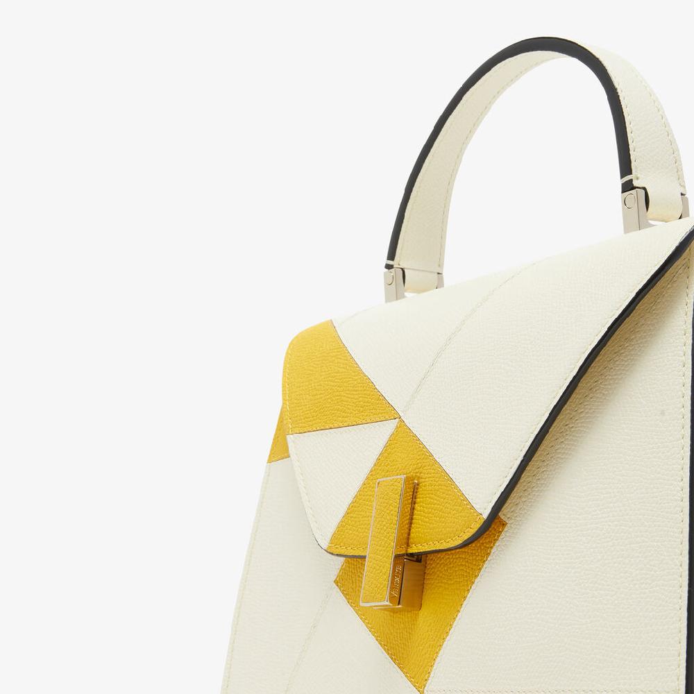 Valextra Borsa a mano da Donna Bianca e Gialla | Valextra Iside Saldi Di Fabbrica