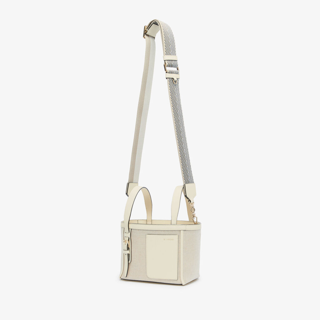 Valextra Borsa a secchiello Donna in Tela Bianca e Beige | Valextra Soft Vendite Flash