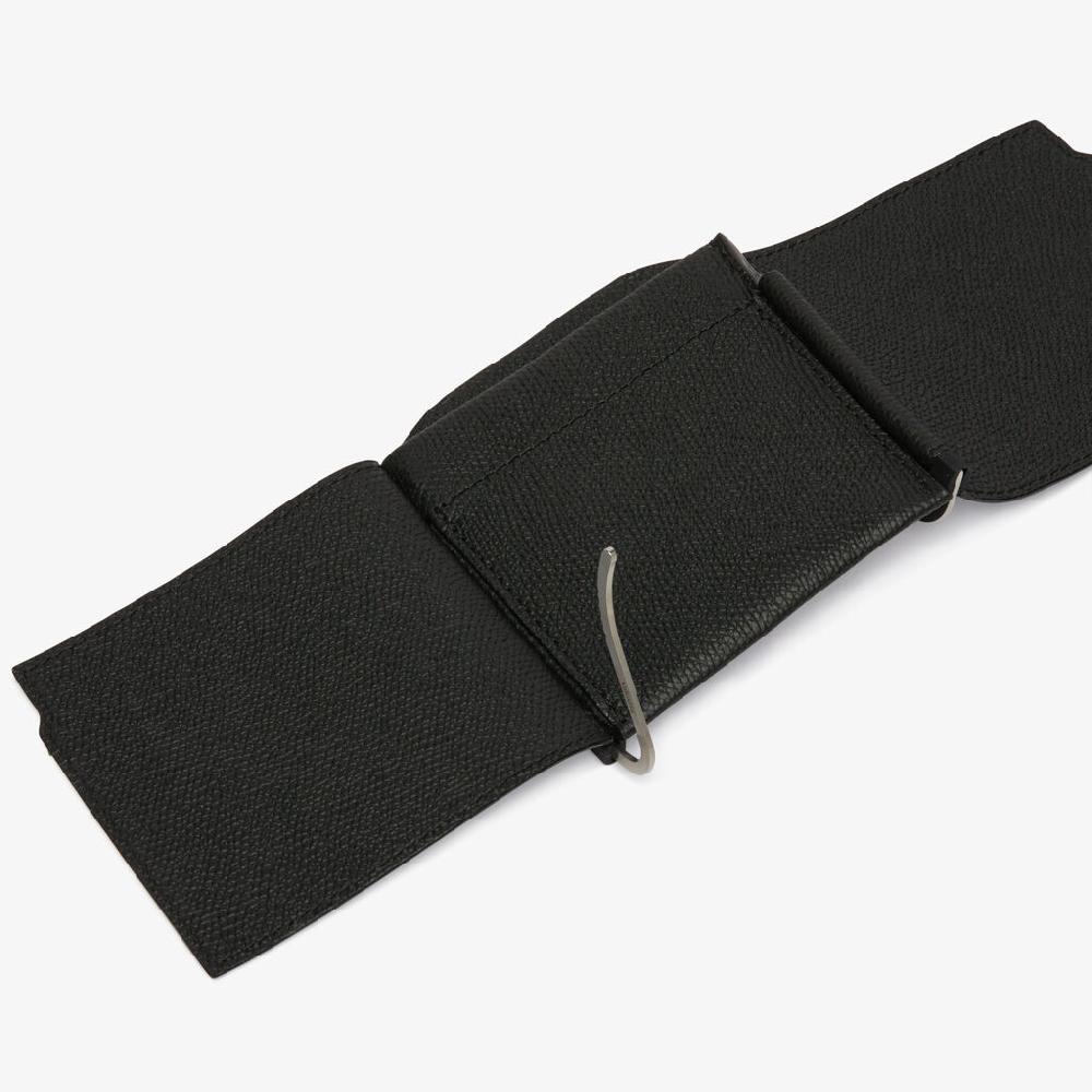 Valextra Portafoglio con fermasoldi trifold in Pelle Nera | Valextra Moda