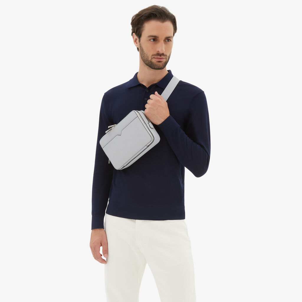 Valextra Borsetta a tracolla Bum Bag in Pelle Grigia | Valextra V-Line Fino Al -60%