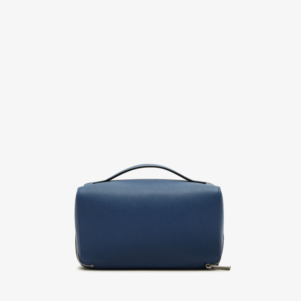 Valextra Beauty case da viaggio di Lusso in Pelle Blu | Valextra V-Line Nuovo