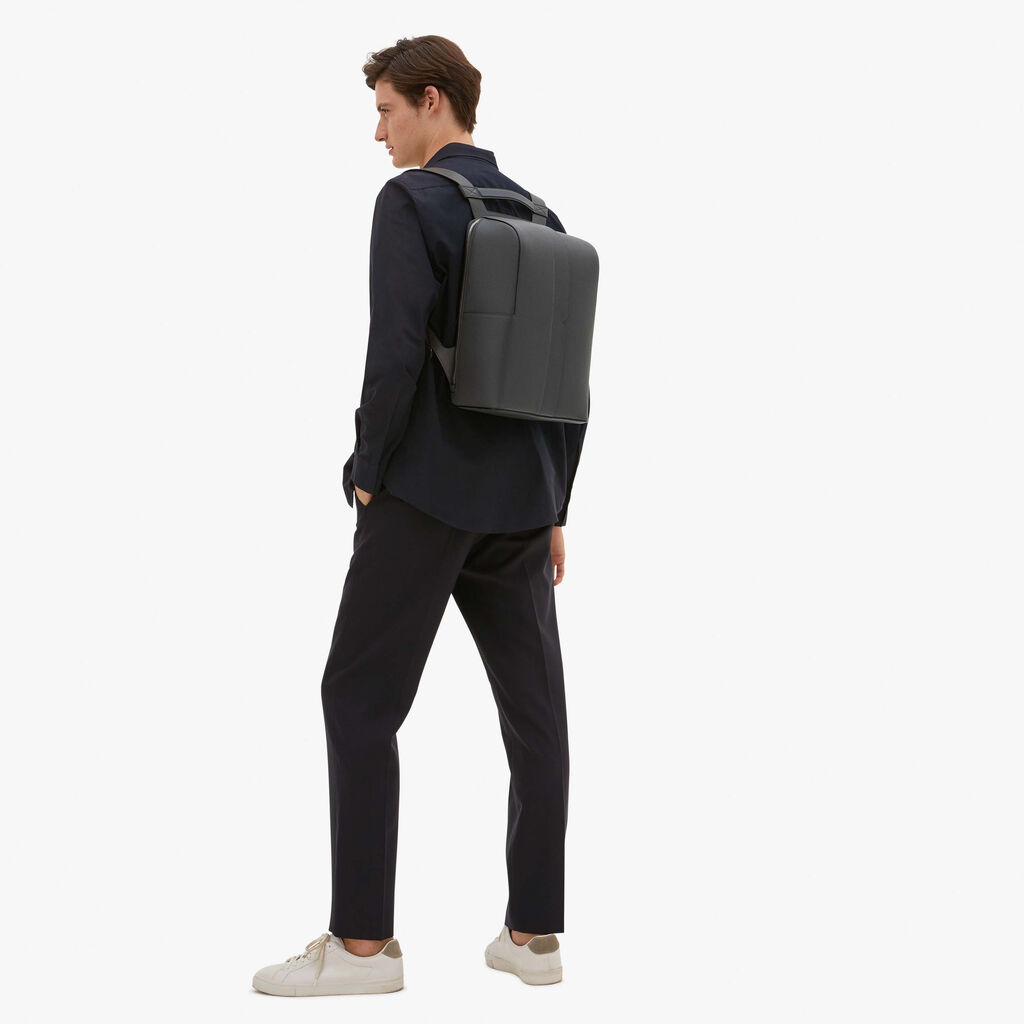 Valextra Valextra V-Line: Zaino da viaggio porta PC in Pelle Grigia Vendita