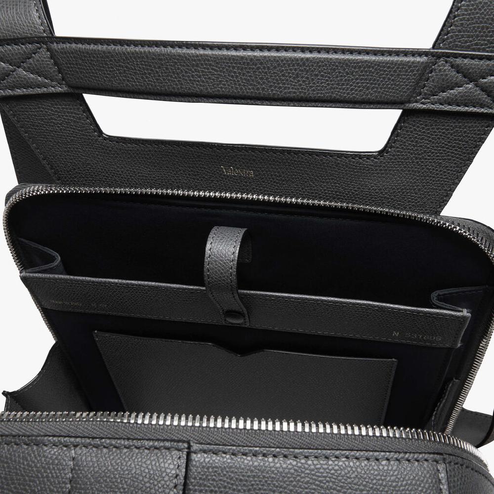 Valextra Valextra V-Line: Zaino da viaggio porta PC in Pelle Grigia Vendita