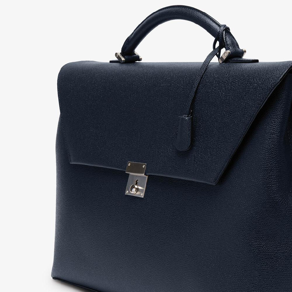 Valextra Cartella da lavoro in Pelle Blu | Valextra Avietta Promozione