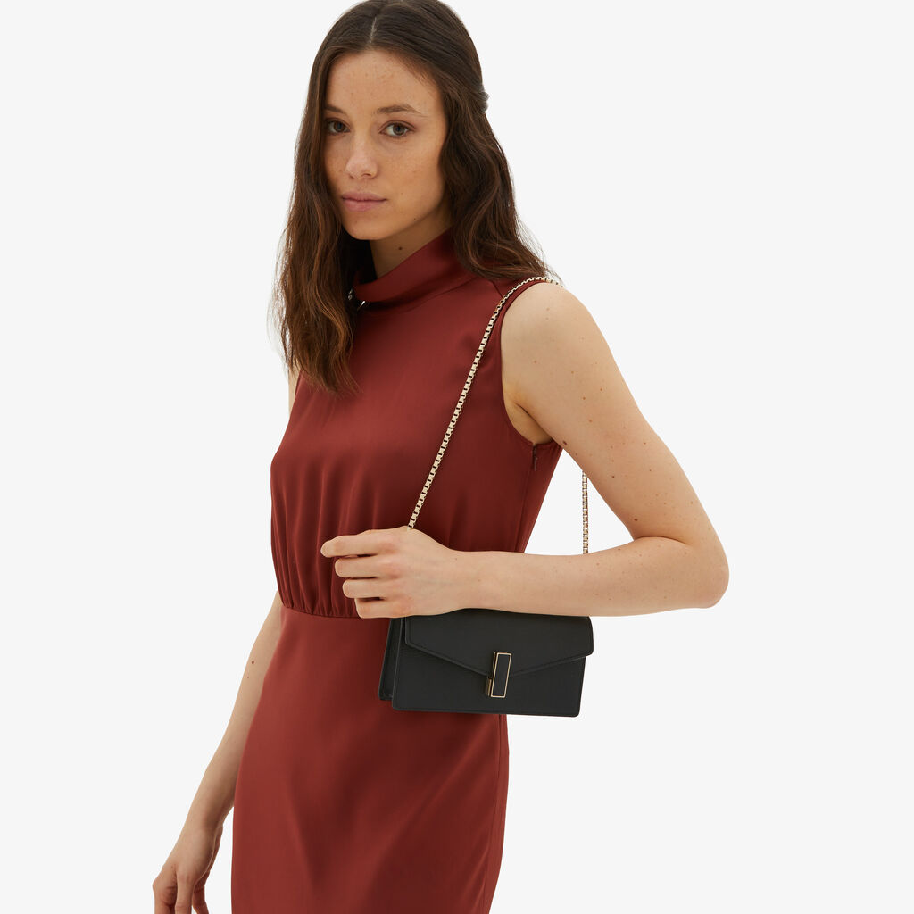 Valextra Borsa clutch semplice in Pelle Nera | Valextra Iside Promozione Limitata