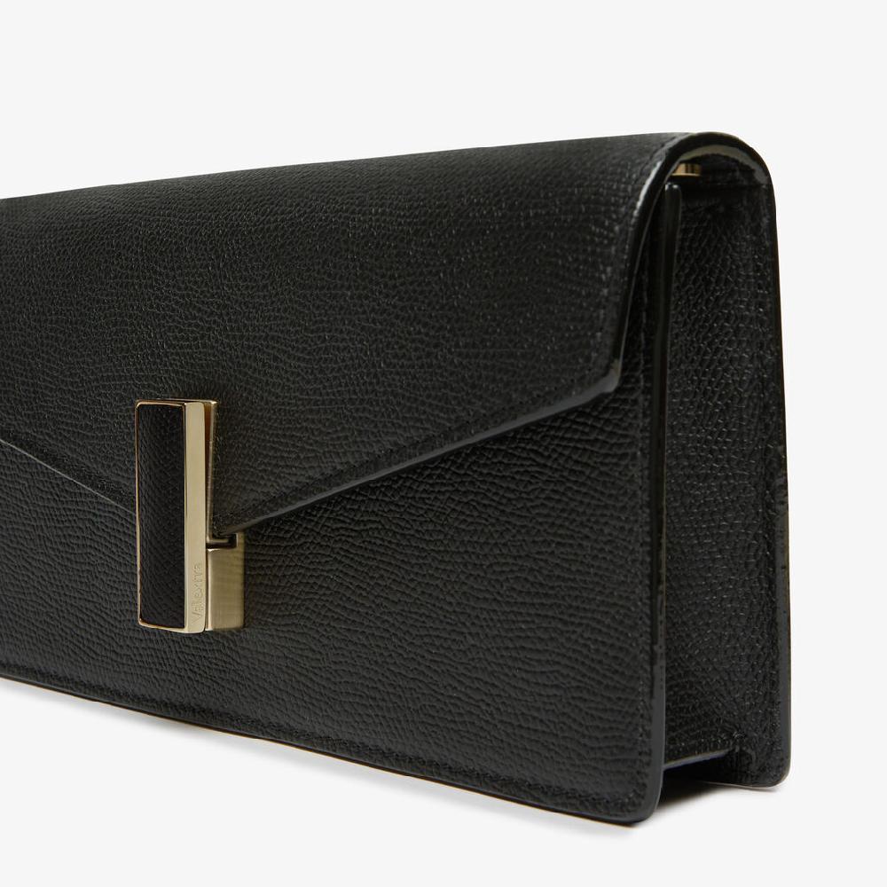 Valextra Borsa clutch semplice in Pelle Nera | Valextra Iside Promozione Limitata