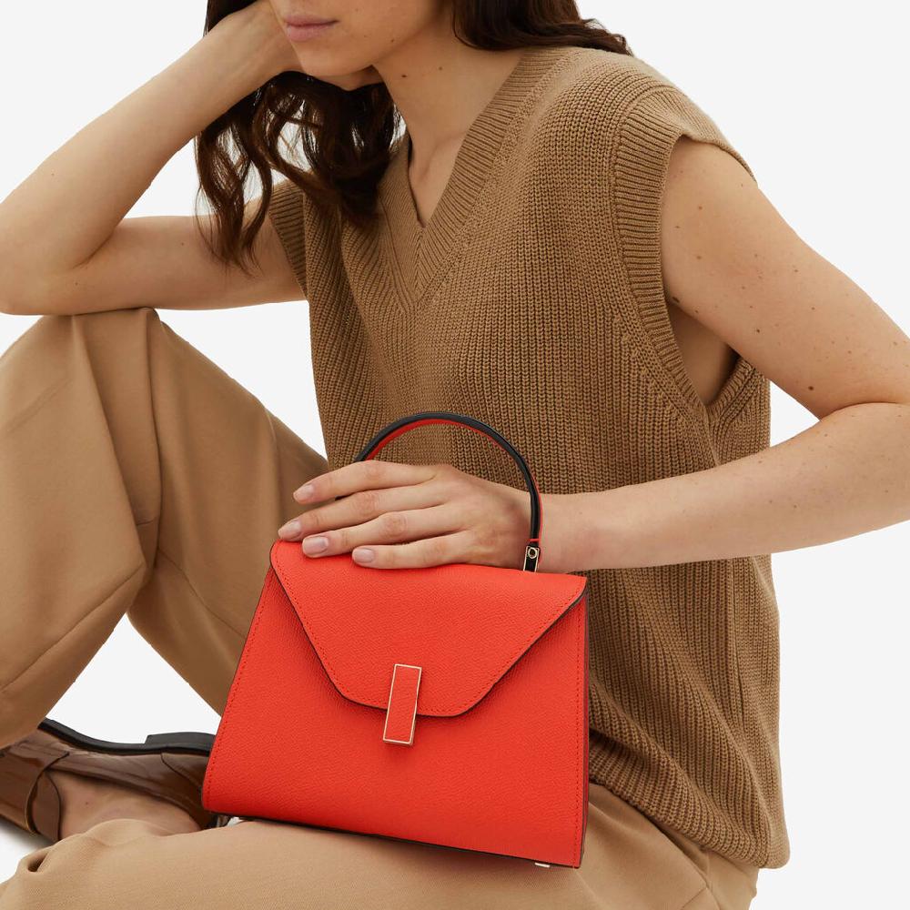 Valextra Borsa a mano Mini in Pelle Rossa Papavero | Valextra Iside Affare Del Giorno