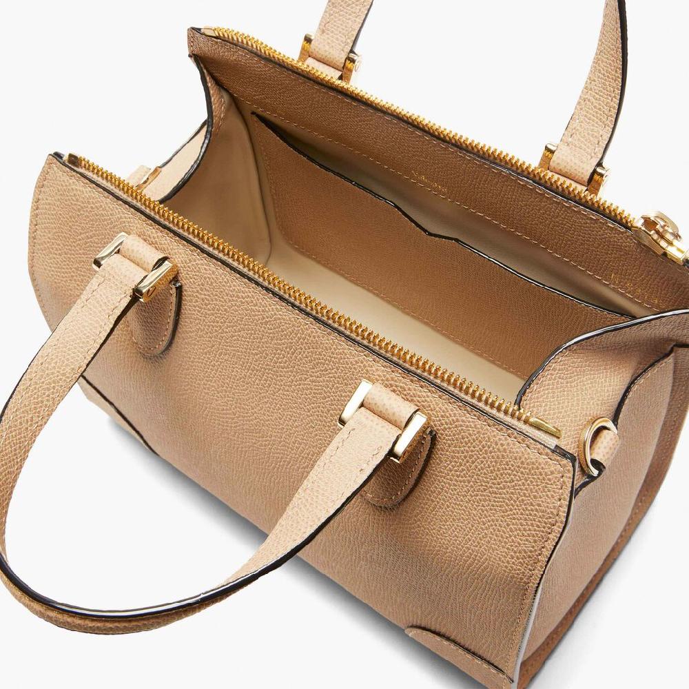 Valextra Borsa a bauletto in Pelle Beige con tracolla | Valextra Babila Presa