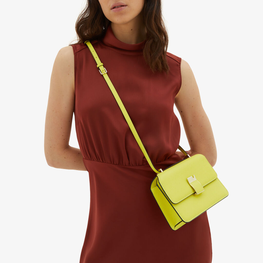 Valextra Borsa a tracolla da Donna in Pelle Gialla di Lusso | Valextra In Saldo