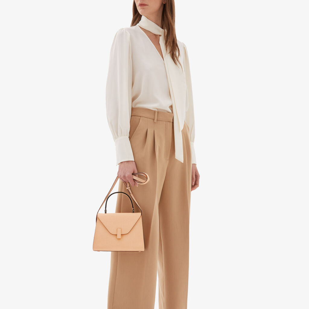 Valextra Borsa a mano Mini in Pelle Rosa Cipria | Valextra Iside Online