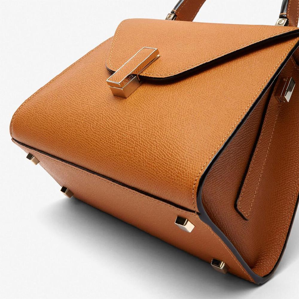 Valextra Valextra Iside: Borsa a mano Mini in Pelle Marrone Outlet