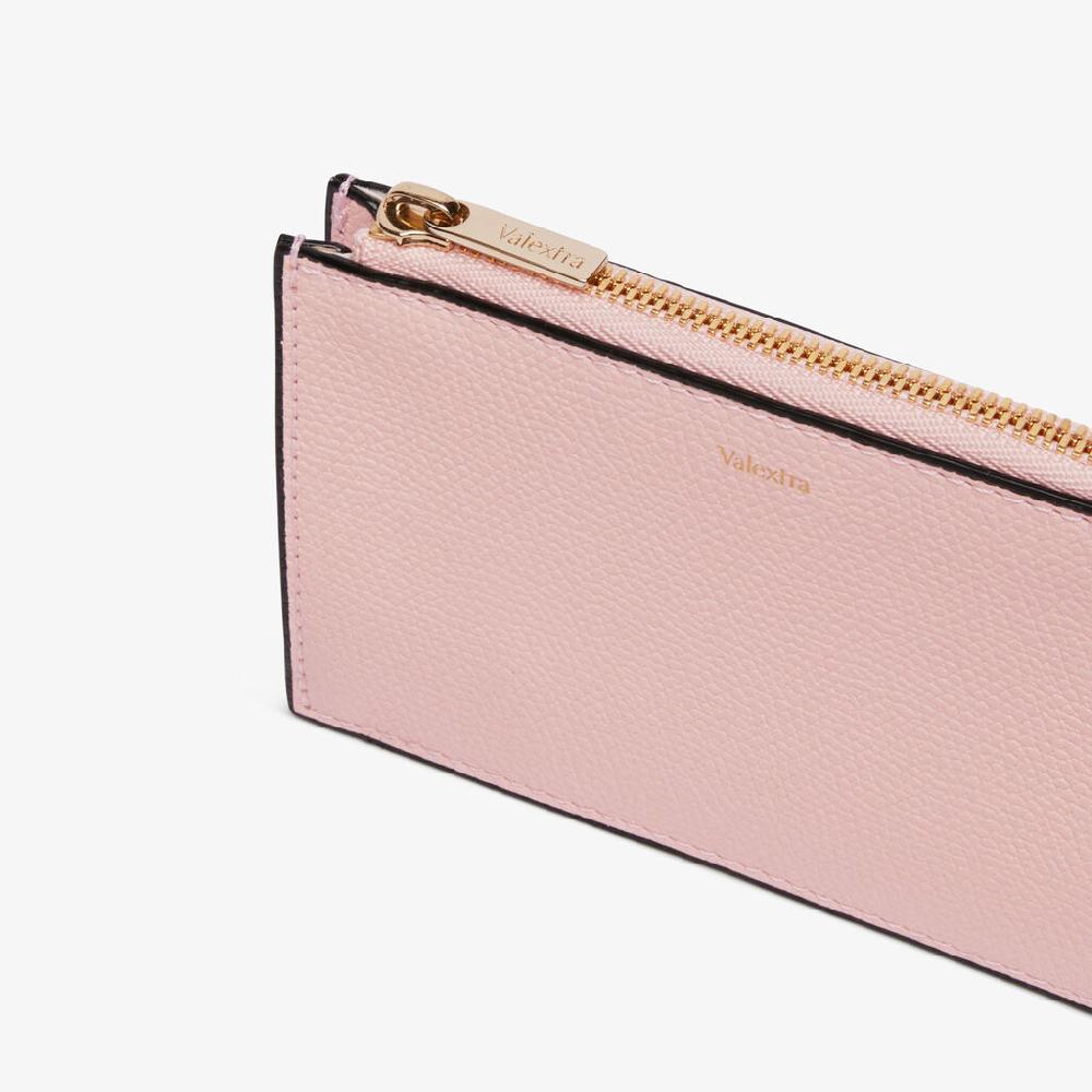 Valextra Portamonete compatto da Donna in Pelle Rosa | Valextra Saldi Di Fabbrica